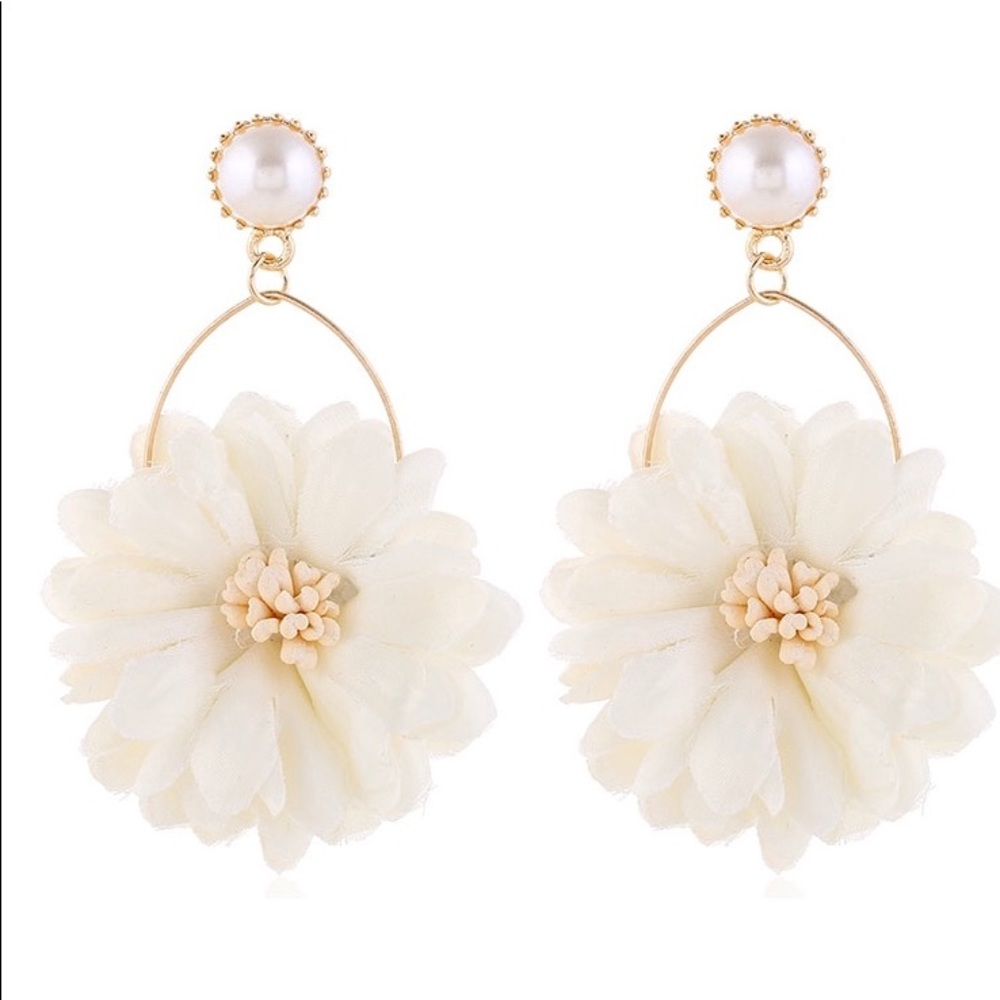 Fabric Flower Earrings